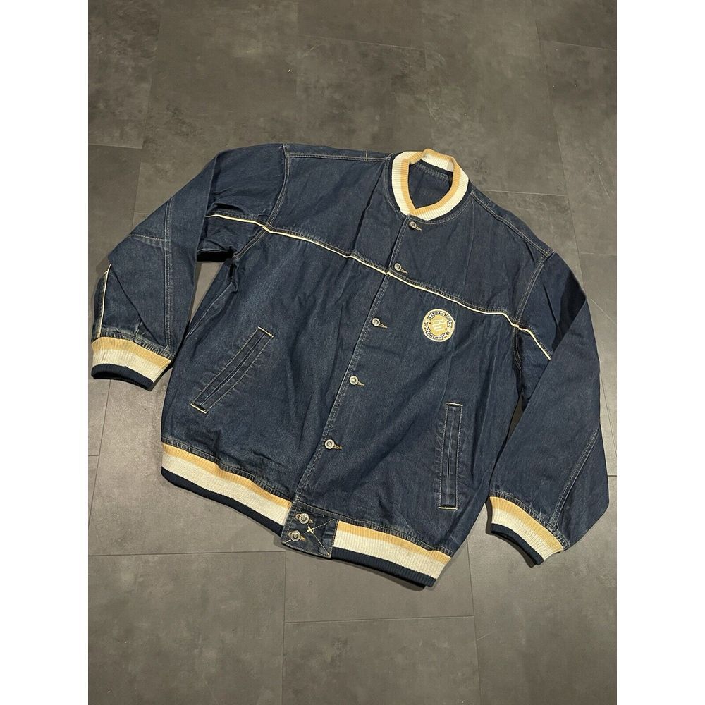Vintage Rocawear Men's Full Zip Double Pocket Dark Wash Denim Jacket XL -200
